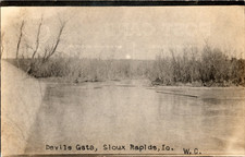 RPPC Devils Gate Sioux Rapids Iowa IA Real Photo Postcard Scenic River Unused picture