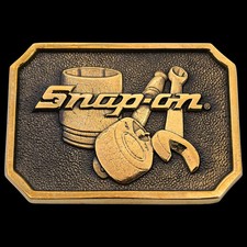 Snap-On Tools Wrench Socket Solid Brass Vintage Belt Buckle by BTS [ca. 1970s] picture