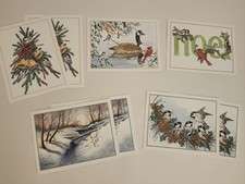 Vintage National Audubon Society Christmas Cards 1996 Unused Lot of 8 Birds picture