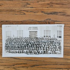 Vintage 1946 San Pedro High School Class Panoramic Photo Multi Racial Students picture