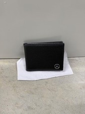 Mercedes Black Pebbled Leather Men's Bifold Wallet With Emblem Logo brand new picture