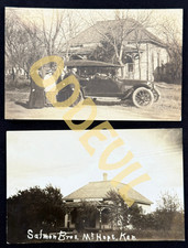 1900s Pair (x2) Salmon Bros Photo Studio RPPC postcard Mt Hope KS photographer picture