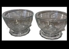 Cute 2 Quality Heavy Glass Footed ￼Cereal Bowls Rooster picture