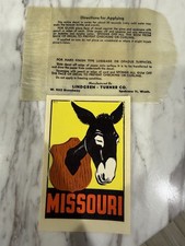 Vintage 1950-60s Missouri Mule Souvenir Travel Decal Sticker Original picture