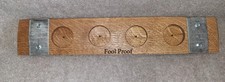Rustic Bourbon Whiskey Barrel Stave 4-Glass Flight Board Tasting Tray  picture
