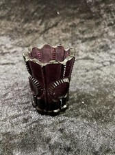 KENNETH DALZALL VIKING Plum/Purple Pressed Glass Toothpick Holder - Perfect picture