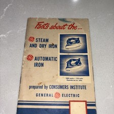 RARE vintage 1940s GENERAL ELECTRIC steam & dry iron ADVERTISING BOOKLET K1 picture
