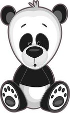 5in x 8in Panda Vinyl Sticker Car Truck Vehicle Bumper Decal picture