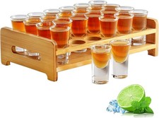 Shot Glass Set 0.5oz/15ml 24pcs Clear Shot Glass Holder Set Mini Shot Glass P… picture