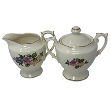 Vintage Rossetti Chicago Occupied Japan Floral Creamer and Sugar Bowl Set picture