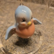 Norcrest Lefton Bone China Pastel Anthropomorphic Flying  Baby Blue Bird   picture