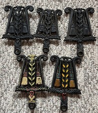 5 Vintage 1951 Cast Iron Trivet Grain & Tassel Design  T-6, Wilton, John Wright picture