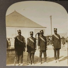 Private Stereoview Photo 1911 Haiti Port Au Prince Soldier Army Infantry Vtg #81 picture