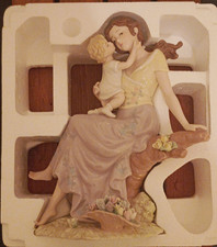 Vintage MTME Porcelain Mother and Child Figurine 10 5/8 Inches Tall picture