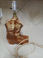 Vintage McCoy Pottey Cowboy Boots Lamp 1950's picture