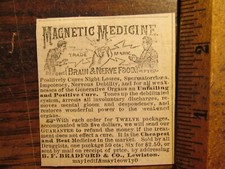 Antique Vintage Ephemera Quack Medicine Ad Magnetic Brain Nerve Food Lewiston ME picture