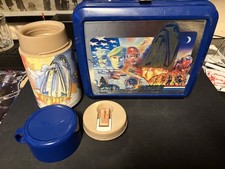 Vintage Aladdin GI Joe Defiant Blue Plastic 1987 Lunchbox & Thermos Set picture