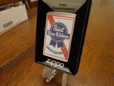 PABST BLUE RIBBON BEER ESTABLISHED IN MILWAUKEE 1844 ZIPPO LIGHTER MINT IN BOX picture