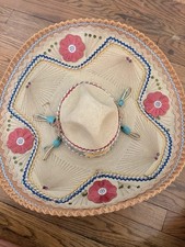Vintage Casa Chavez Sombrero Mexico Charro Mariachi Hand Decorated Folk Art picture