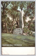 Stockbridge, Mass. Indian Monument Postcard Hugh C. Leighton Co. c.1907-1917 picture