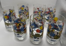 Vintage Peyo 1983 Hardee's SMURF Drinking Glasses Set of 6  picture