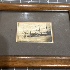 Antique Original Framed Photo  Steam Boat/paddle Wheel “see New Orleans Harbor” picture
