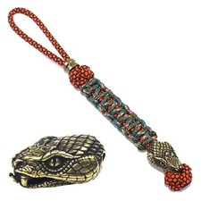 550 Paracord Knife Lanyard With Brass Lanyards Backpack Zippers Snake Bead picture