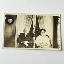 Antique RPPC Real Photograph Postcard Couple Mature Man & Woman Cute Note Back picture