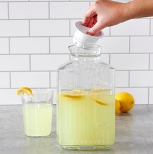 Anchor Hocking 64oz Glass Pitcher with White Stopper – Clear & Durable Jug picture