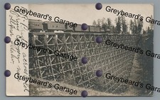 RPPC CAMAS PRAIRIE RAILROAD Trestle Bridge VOLLMER ID Idaho Real Photo Postcard picture