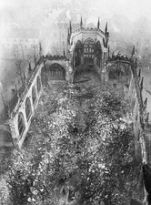 Aerial view showing the ruins of Coventry Cathedral after it was d- Old Photo picture