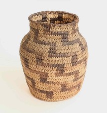 Antique c1910 Native American Papago / Pima Woven Southwest Basket Vase * NICE picture