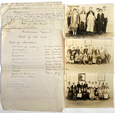 1924 LINDEN UNION HIGH SCHOOL, CALIFORNIA lot of 3 photographs and pageant notes picture