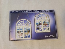 (A15) Vintage Christmas Stained Glass Window Ornaments  picture