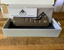 AM8 / Ameight Elgar S90V Titanium Folding Knife – Black PVD Blade – Original Box picture