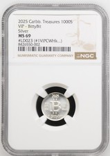 Limited Edition 2025 FUNDED .999 FINE SILVER BIT COIN (1k Satoshi)🌟NGC MS-69 picture