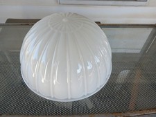 Light Fixture Glass Shade Globe Large Heavy Dome Shaped White Glass picture