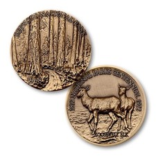 REDWOOD NATIONAL PARK BRONZE ROOSEVELT ELK CHALLENGE COIN picture