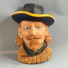 Vintage Bosson Chalkware Legend Face Figurine England Buffalo Bill Cody RARE picture