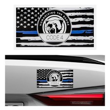 2 calcomanías de bandera de línea azul fina para automóvil Car soporte policial picture