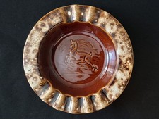 Hull USA Brown Drip Glaze Leaping Deer Ashtray Vintage Pottery 8