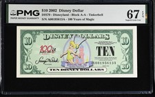 (High Grade) 2002 AA Series Tinkerbell Disney Dollar - PMG 67 Superb Ge picture