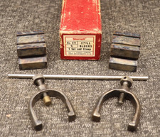 Vintage Machinist Starrett No.271 C V Blocks Set & Clamps Tool W/Box picture