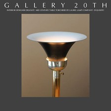 RARE & SUPERB LAUREL MID CENTURY TABLE TORCHIERE LAMP 50S VTG ATOMIC BRASS 60S picture