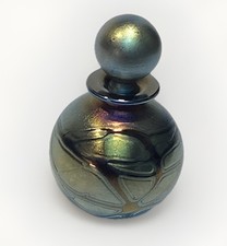 MCM Vintage Phoenician Glass Iridescent Perfume Bottle MALTA 1960s Signed HTF picture