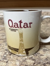 RARE 2011 Starbucks Qatar Coffee Mug Global Icon Series Beige 16 oz Collectible picture