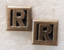 Vintage Swank R R Initial Pin Square Design Gold Tone picture