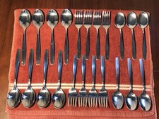 Rogers Cutlery Co Stainless USA Flatware Set 22 pc 8-L Spoon, 8-Fork, 6-S Spoon picture