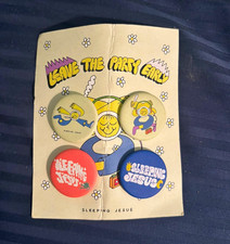 Sleeping Jesus Band Button Pin Set 4 Piece Vintage Indie Rock Music Merch picture