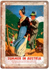 Vintage Summer in Austria Travel Poster Retro Look Sign T1705 picture
